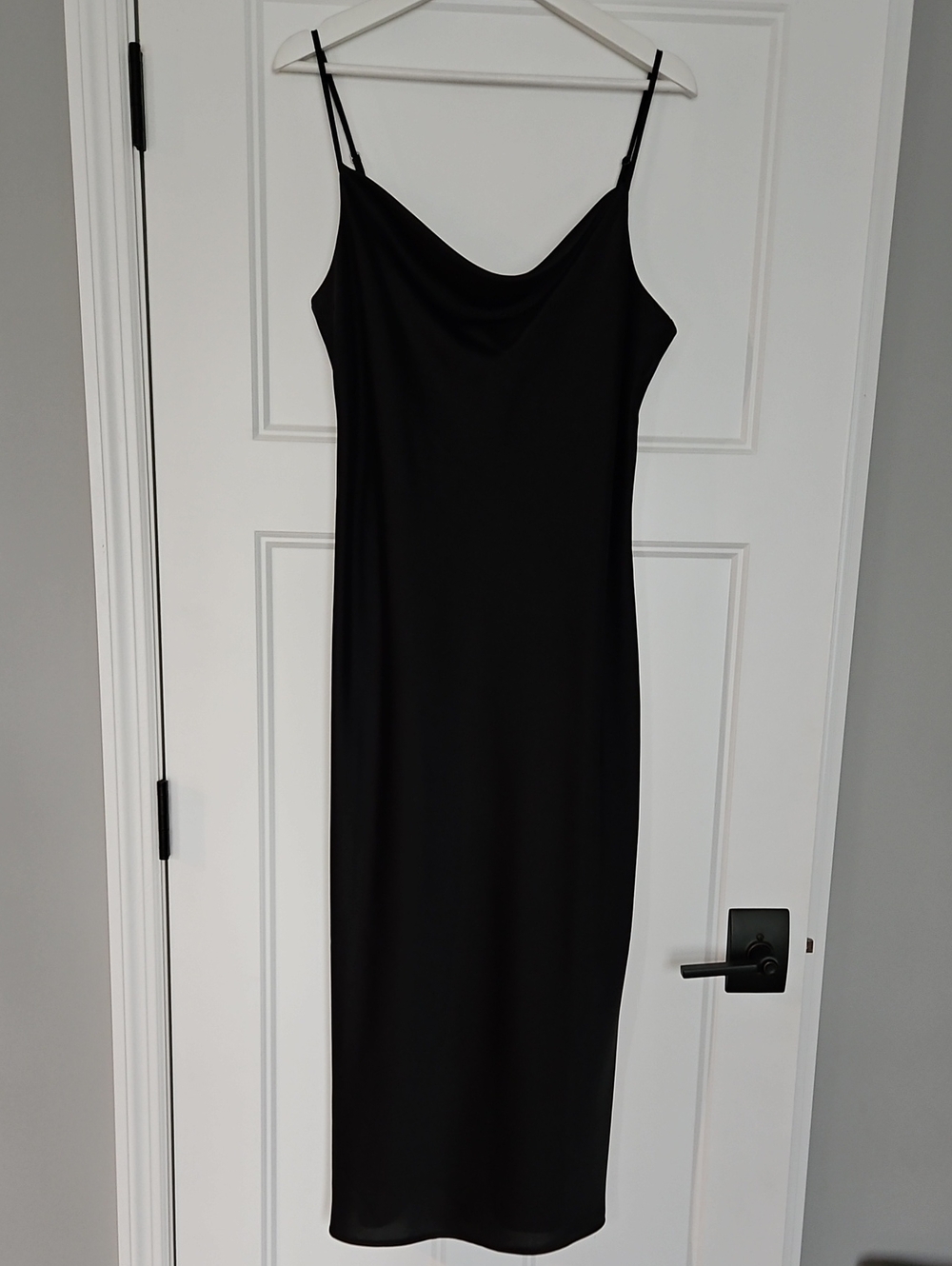 Banana Republic Black Cowl Neck Slip Midi Dress